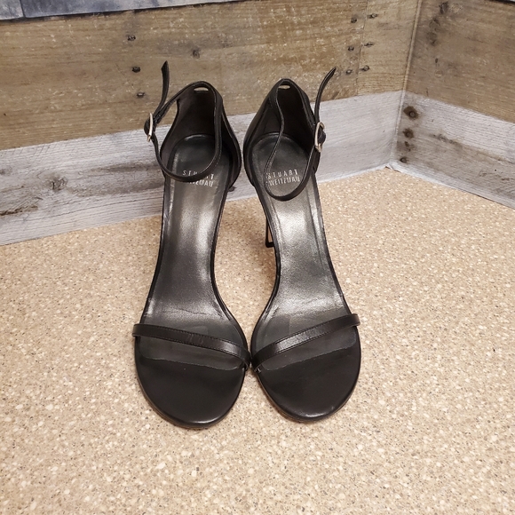 Stuart Weitzman Nudistsong High Heel Stiletto Black Calf Leather Size 8 - Picture 4 of 10